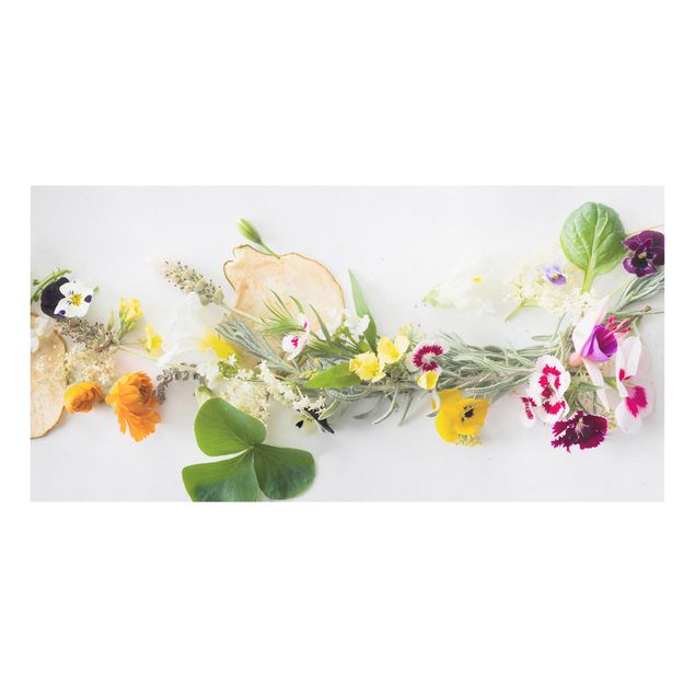 Billeder krydderier Fresh Herbs With Edible Flowers