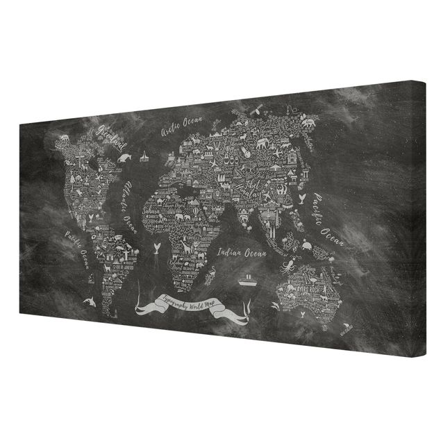 Billeder Chalk Typography World Map