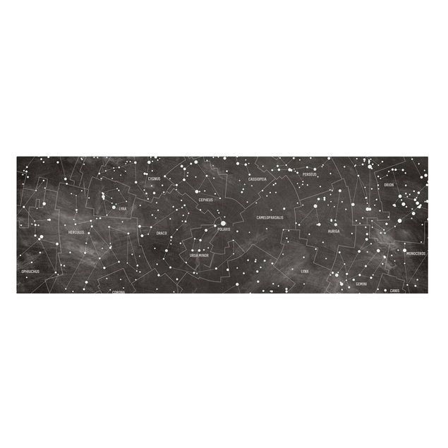 Billeder sort og hvid Map Of Constellations Blackboard Look