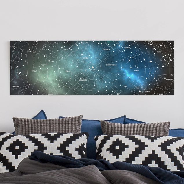 Billeder på lærred arkitektur og skyline Stellar Constellation Map Galactic Nebula