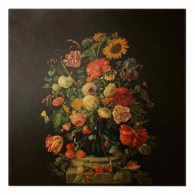 Billeder blomster Jan Davidsz De Heem - Glass Vase With Flowers