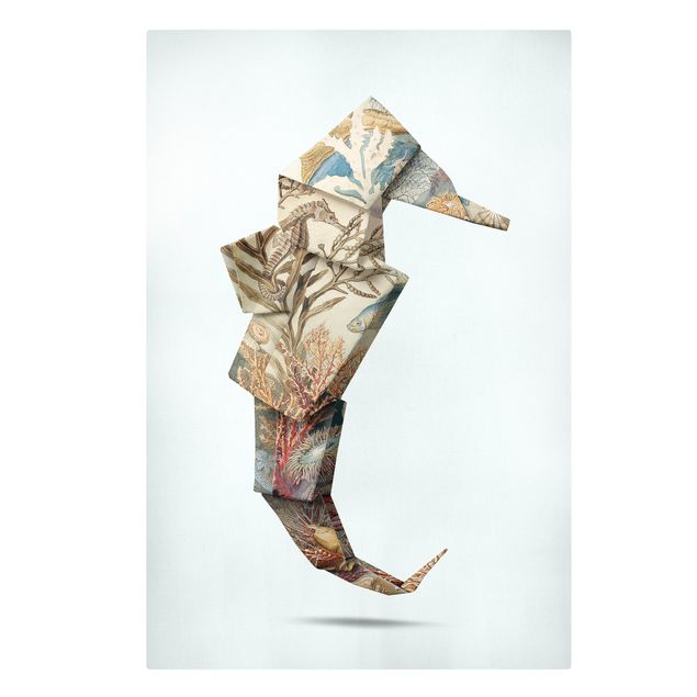 Billeder kunsttryk Origami Seahorse