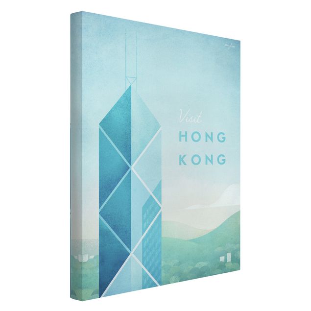 Billeder på lærred arkitektur og skyline Travel Poster - Hong Kong