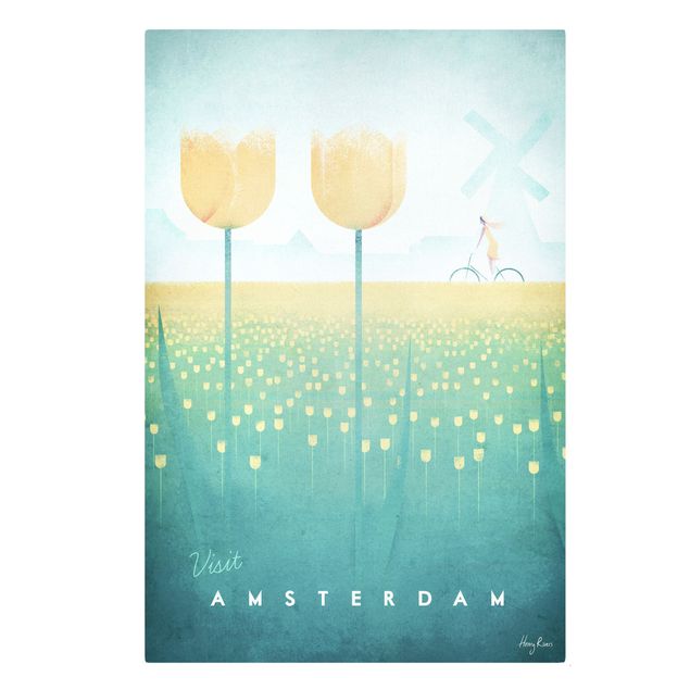 Billeder gul Travel Poster - Amsterdam