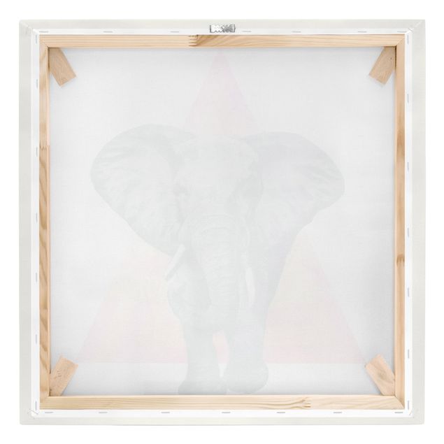 Billeder på lærred dyr Illustration Elephant Front Triangle Painting