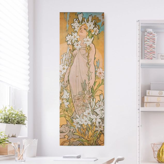 Kunst stilarter art deco Alfons Mucha - The Lily