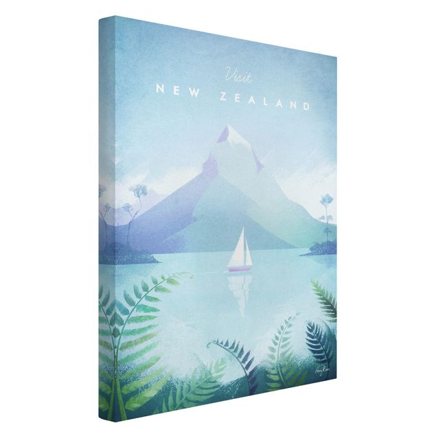 Billeder på lærred bjerge Travel Poster - New Zealand