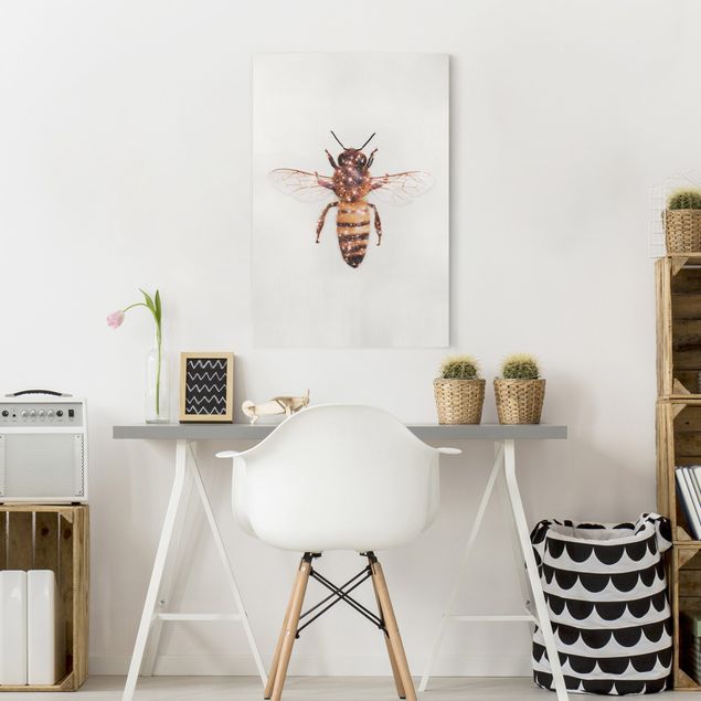 Billeder kunsttryk Bee With Glitter