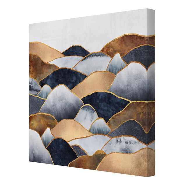 Billeder på lærred kunsttryk Golden Mountains Watercolour