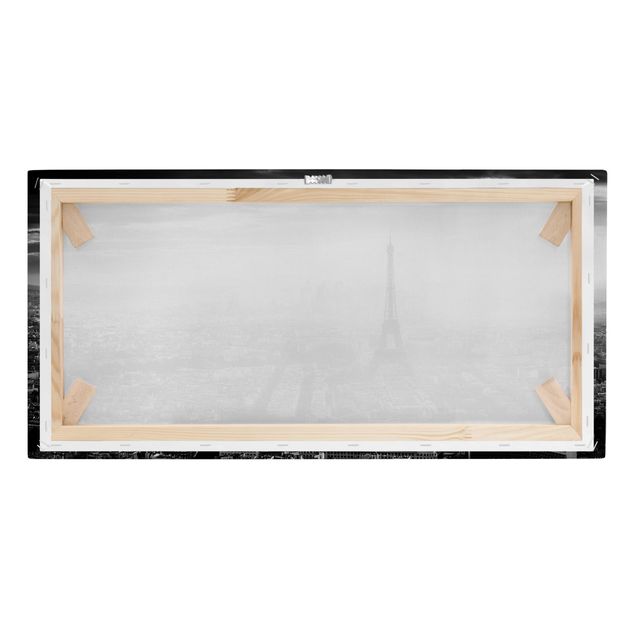 Billeder sort og hvid The Eiffel Tower From Above Black And White
