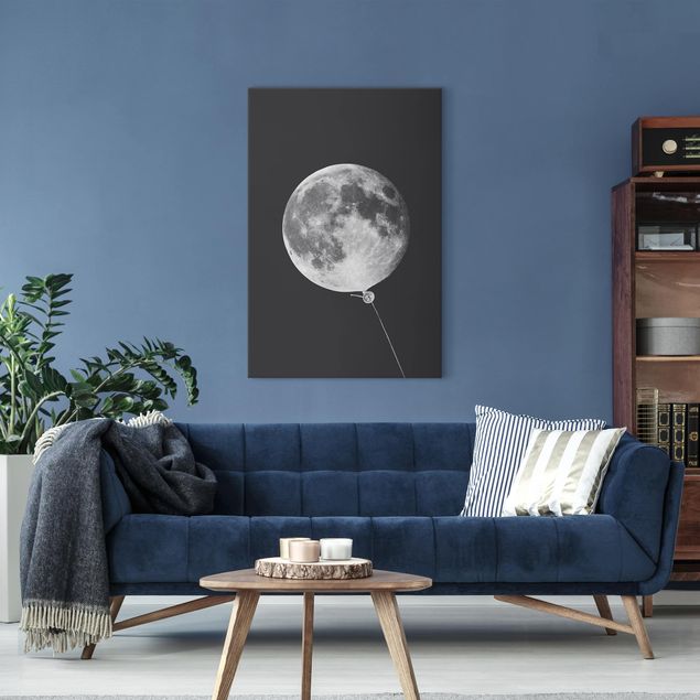 Billeder på lærred kunsttryk Balloon With Moon