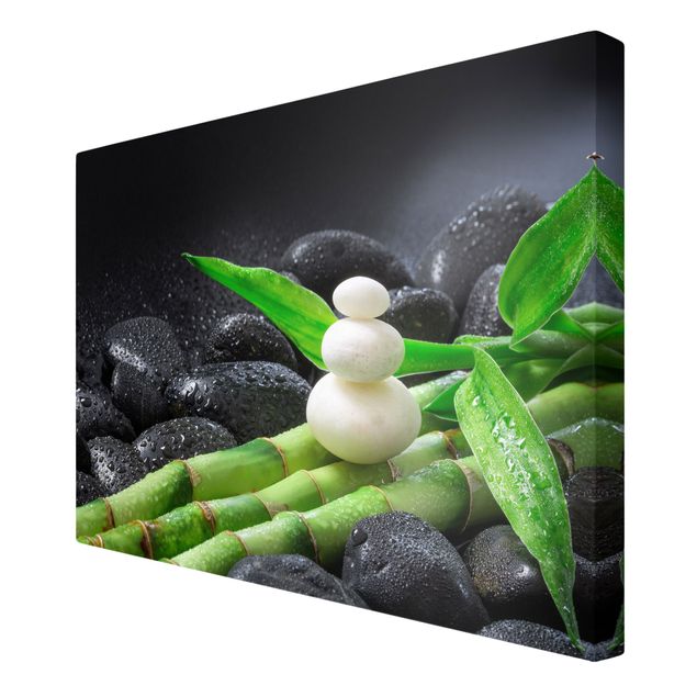 Billeder blomster White Stones On Bamboo