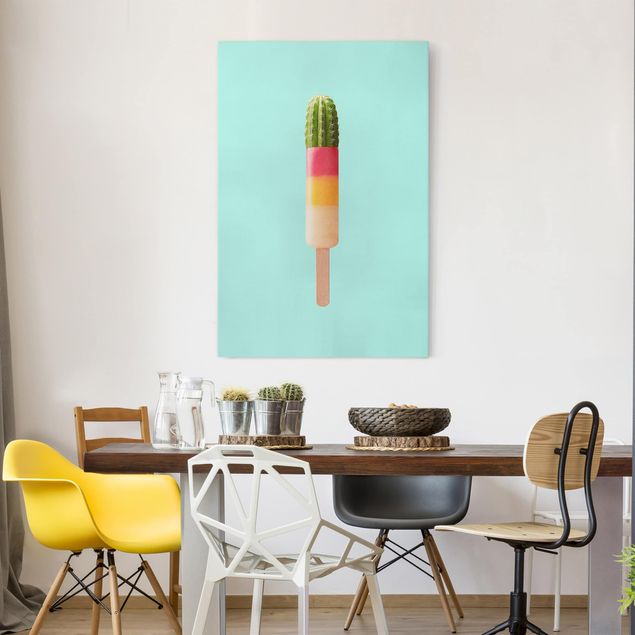 Billeder på lærred kunsttryk Popsicle With Cactus