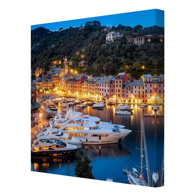 Billeder moderne Night Time In The Harbour Of Portofino