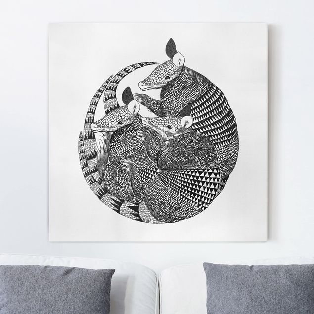 Billeder Illustration Armadillos Black And White Pattern