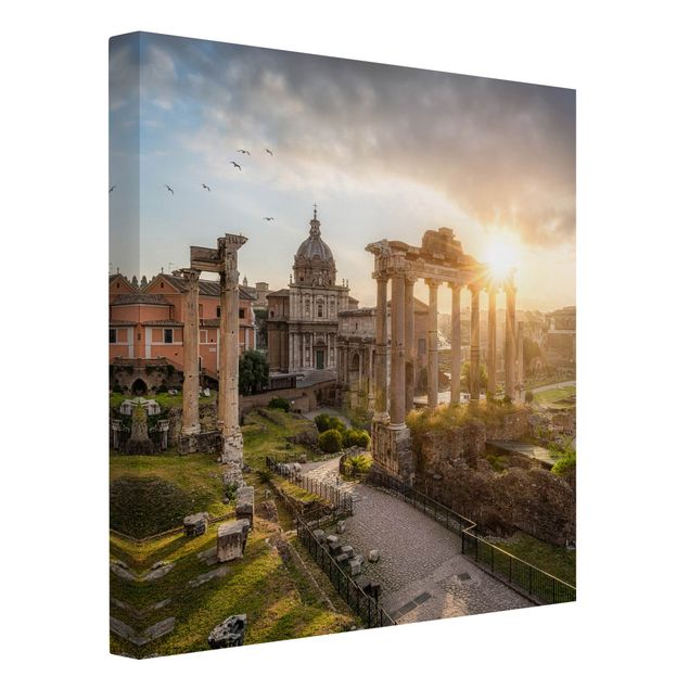 Billeder på lærred arkitektur og skyline Forum Romanum At Sunrise