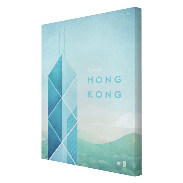 Billeder på lærred kunsttryk Travel Poster - Hong Kong