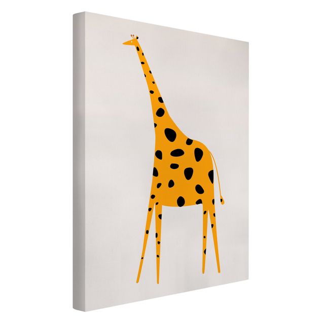Billeder på lærred kunsttryk Yellow Giraffe