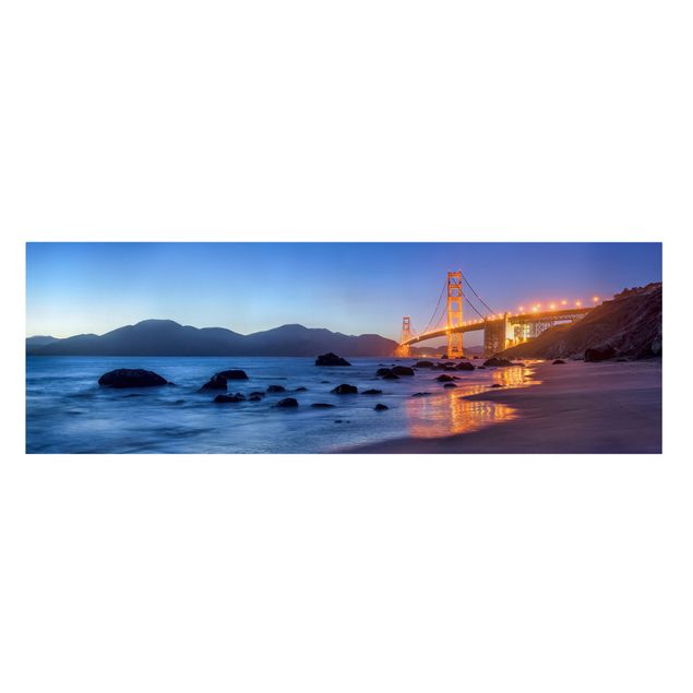 Billeder orange Golden Gate Bridge At Dusk