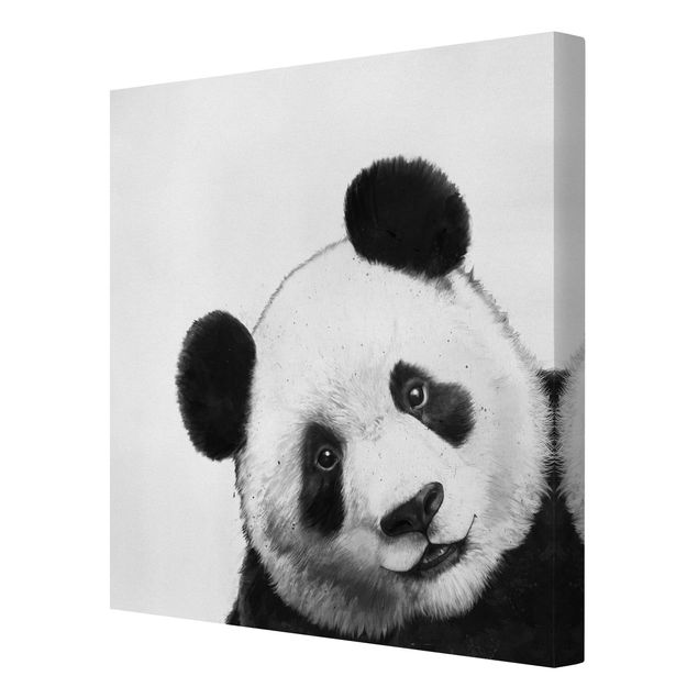 Billeder kunsttryk Illustration Panda Black And White Drawing