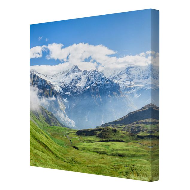 Billeder på lærred arkitektur og skyline Swiss Alpine Panorama