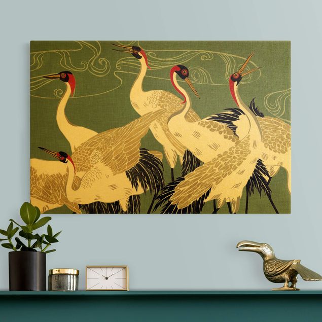 Billeder på lærred dyr Crane With Golden Feathers I