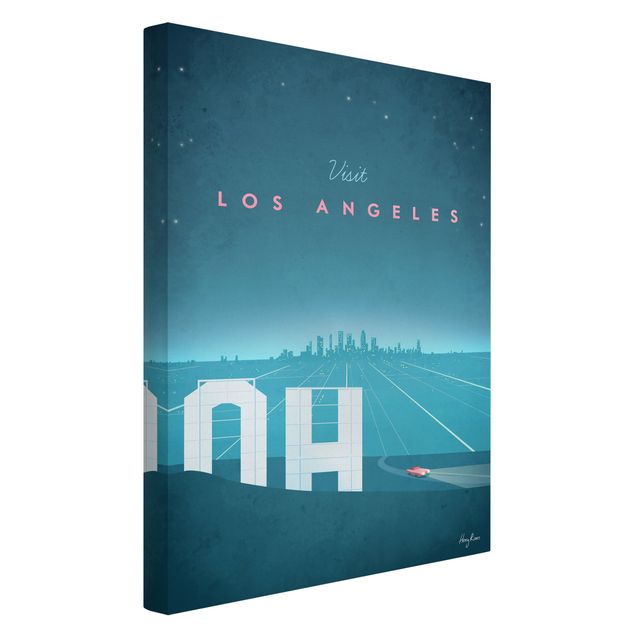 Billeder på lærred kunsttryk Travel Poster - Los Angeles