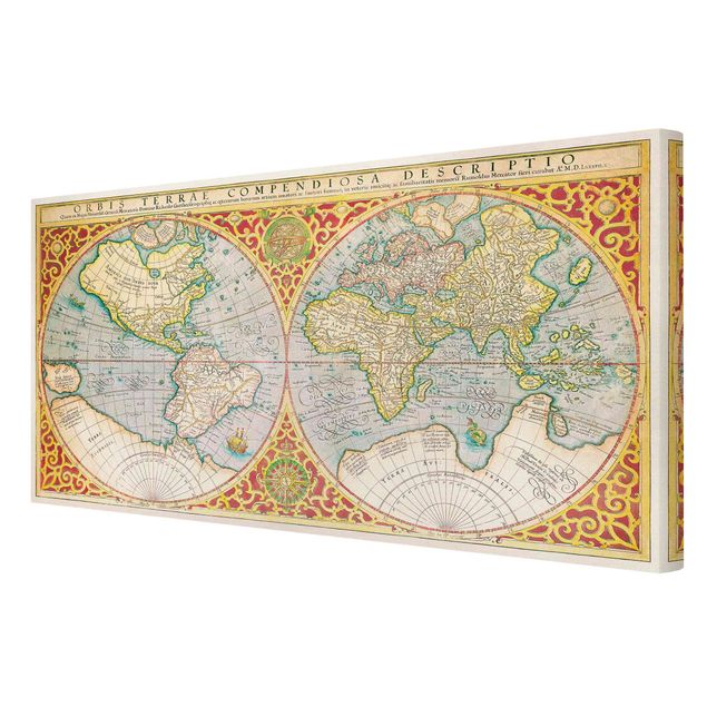Billeder Historic World Map Orbis Descriptio Terrare Compendiosa