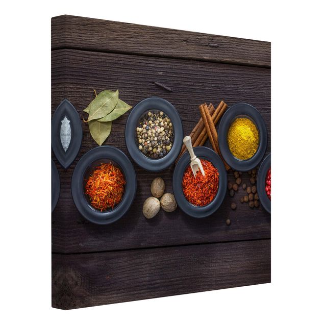 Billeder kunsttryk Black Bowls With Spices