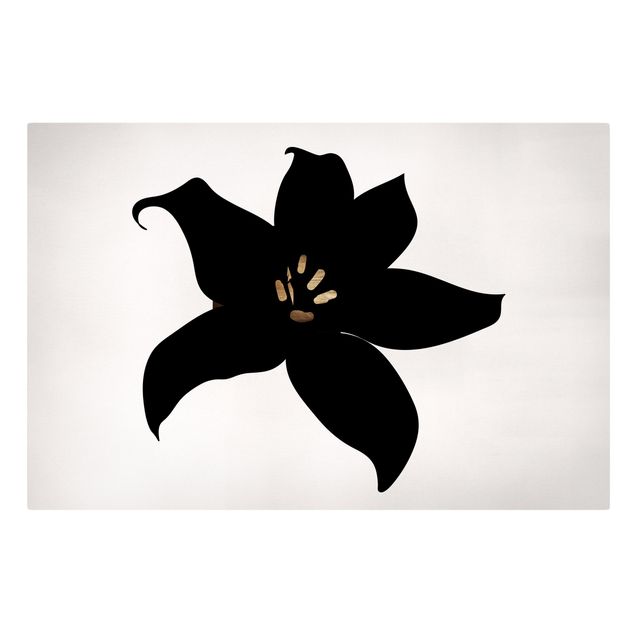 Billeder på lærred blomster Graphical Plant World - Orchid Black And Gold