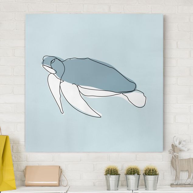 Billeder blå Turtle Line Art