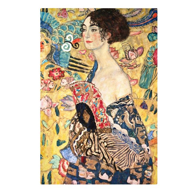Billeder kunsttryk Gustav Klimt - Lady With Fan