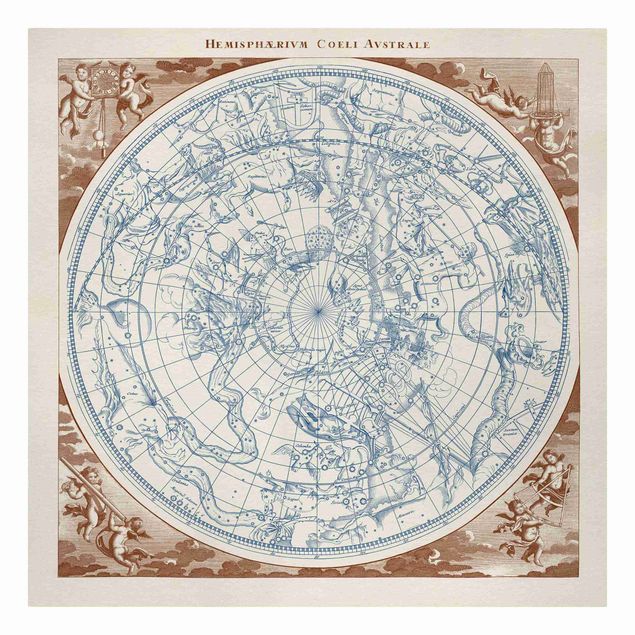 Billeder blå Vintage Star Map Southern Hemissphere
