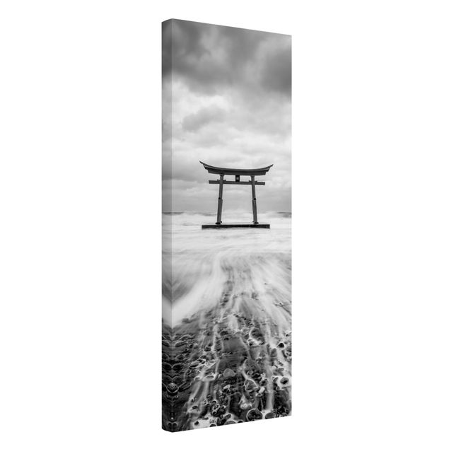 Billeder på lærred arkitektur og skyline Japanese Torii In The Ocean