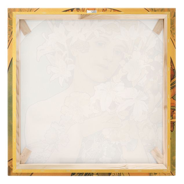 Billeder på lærred guld Alfons Mucha - Flower