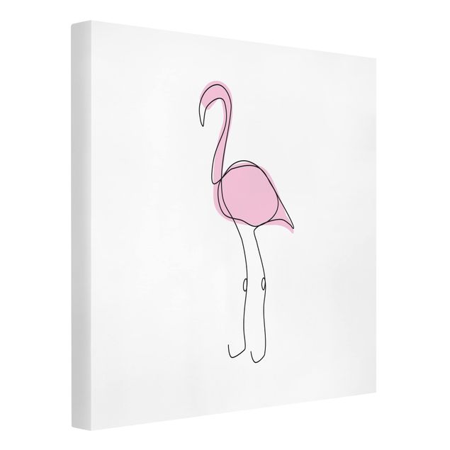 Billeder på lærred dyr Flamingo Line Art