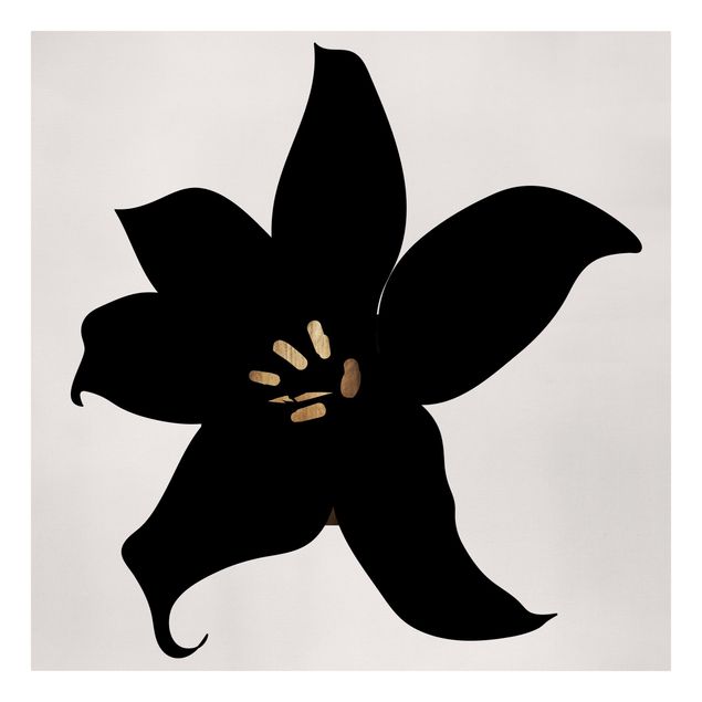 Billeder på lærred blomster Graphical Plant World - Orchid Black And Gold