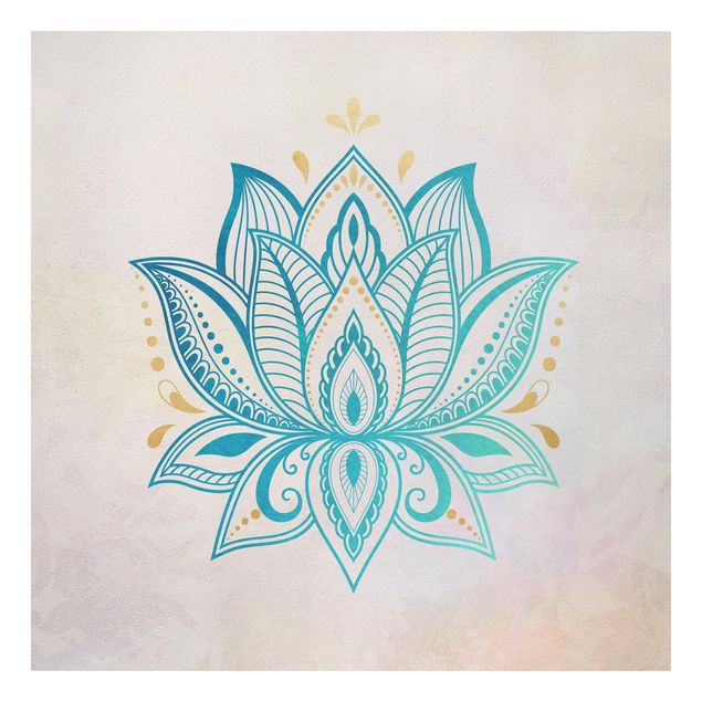 Billeder blå Lotus Illustration Mandala Gold Blue