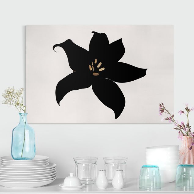 Billeder orkideer Graphical Plant World - Orchid Black And Gold