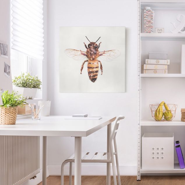 Billeder kunsttryk Bee With Glitter