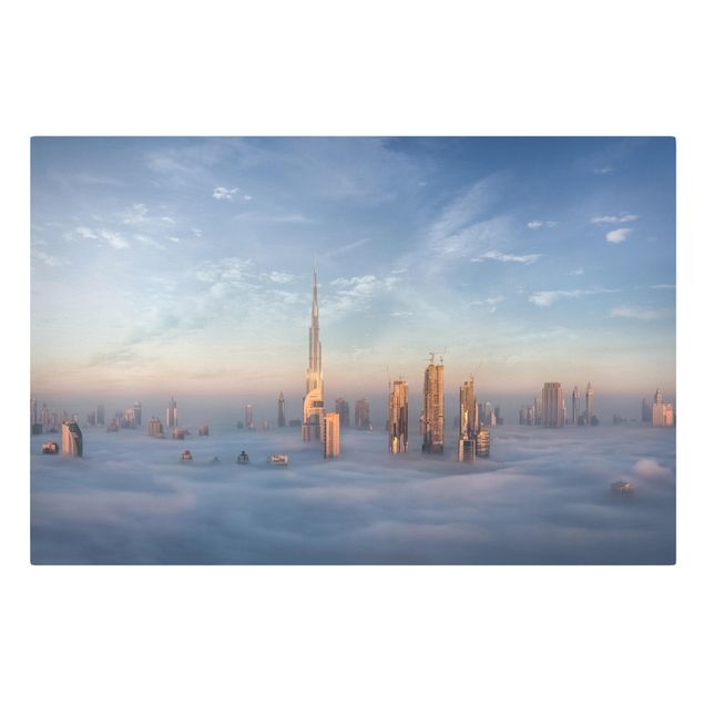 Billeder på lærred arkitektur og skyline Dubai Above The Clouds