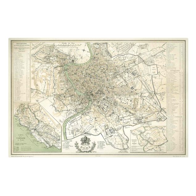 Billeder arkitektur og skyline Vintage Map Rome Antique