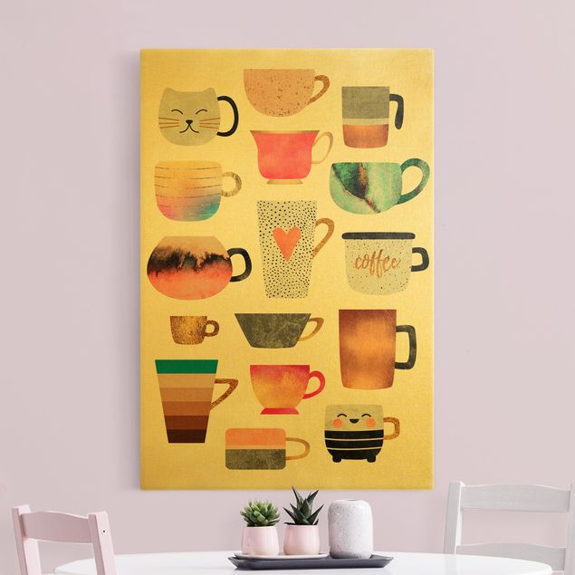 Billeder kaffe Colourful Mugs With Gold