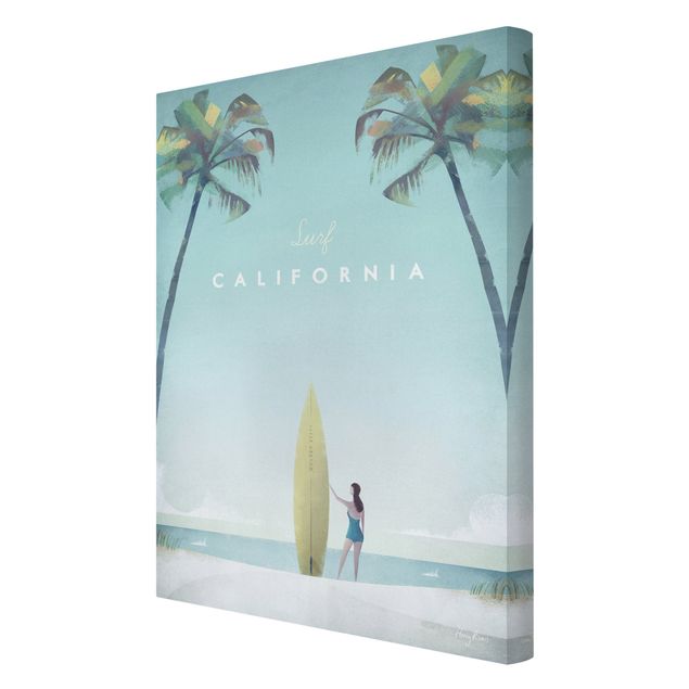 Billeder på lærred kunsttryk Travel Poster - California