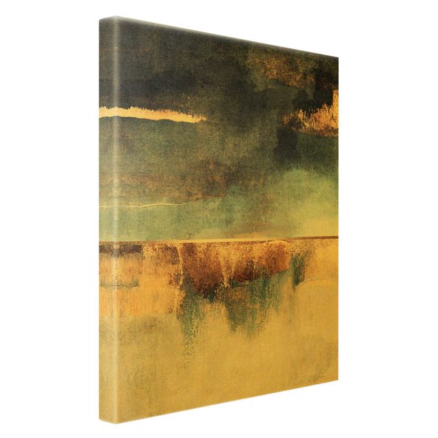 Billeder Elisabeth Fredriksson Abstract Lakeshore In Gold