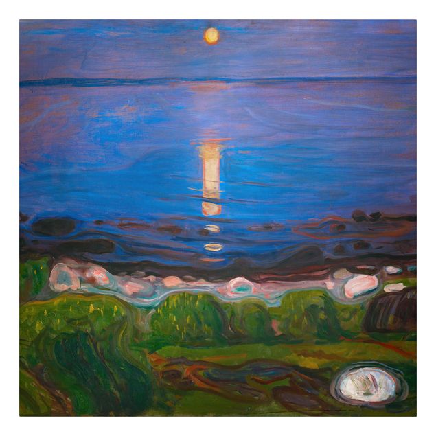 Billeder på lærred hav Edvard Munch - Summer Night By The Beach