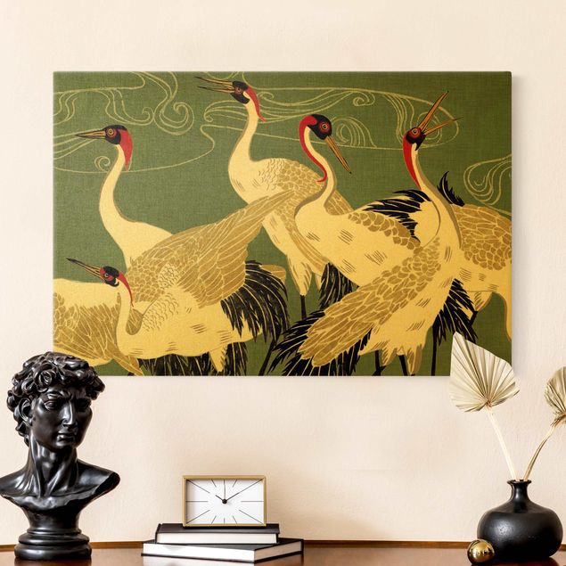 køkken dekorationer Crane With Golden Feathers I