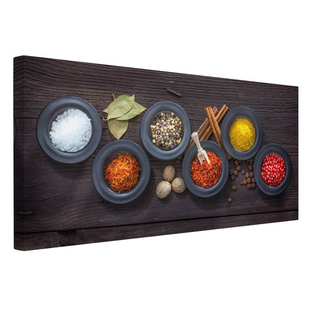 Billeder kunsttryk Black Bowls With Spices