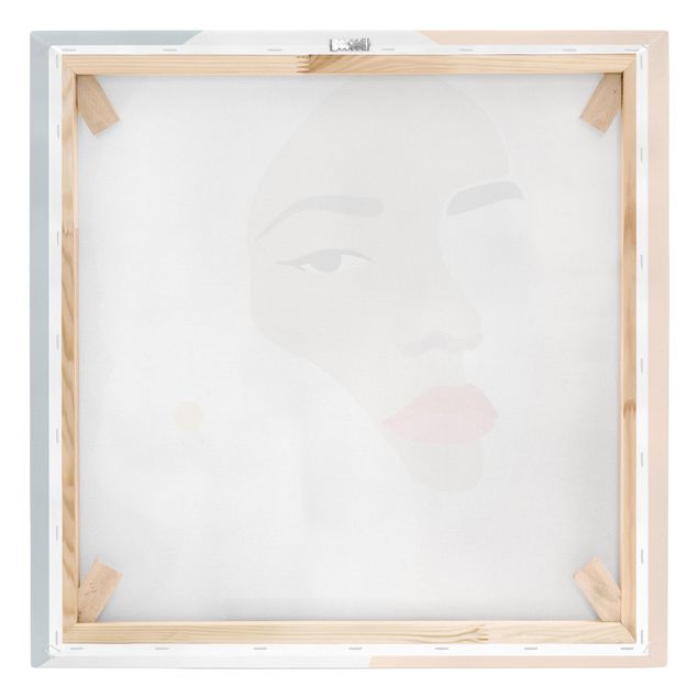 Billeder Line Art Portrait Woman Pastel Grey