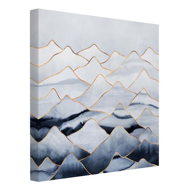 Billeder bjerge Watercolour Mountains White Gold